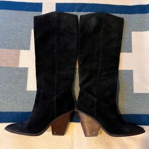 Sam Edelman Black Suede Knee-High Boots 9.5